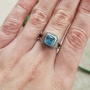Aquamarine Sterling Silver Ring